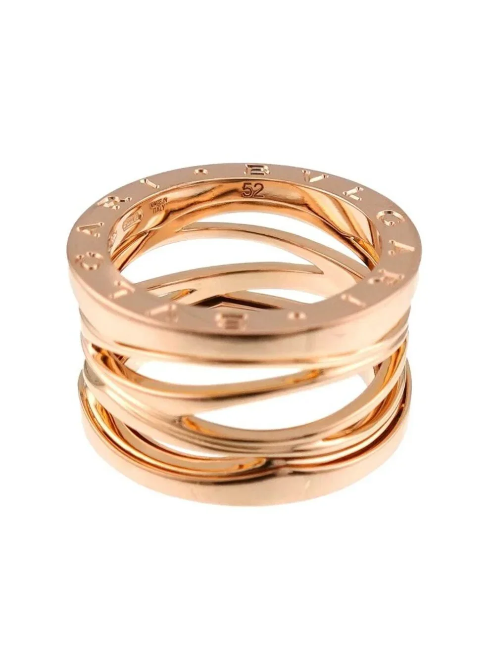 Bvlgari Legend 52 Ring 18k PG Pink Gold